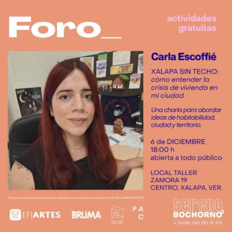 Cartel de la charla "Xalapa sin techo"
